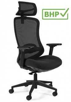Ergonomiczne krzesło Adapta Black do pracy przy biurku, zgodne z normą BHP