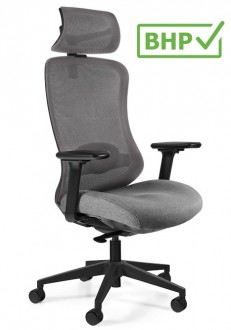 Ergonomiczne krzesło Adapta Grey do pracy przy biurku, zgodne z normą BHP