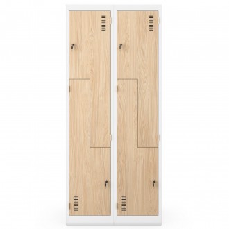 Szafa socjalna czterokomorowa Eco Design Julia 80x45x185 cm, biały/dąb sonoma
