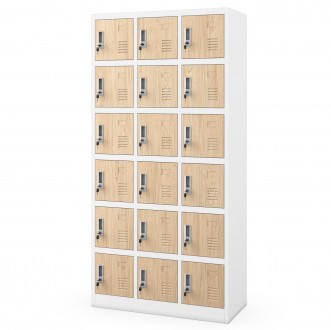 Szafa skrytkowa zamykana na klucz Eco Design Karol 90x40x185 cm, biały/dąb sonoma