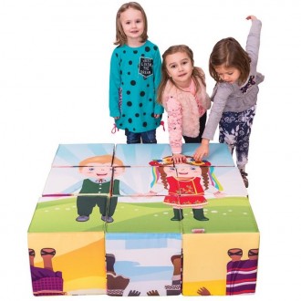 Zestaw piankowych kostek edukacyjnych Puzzilo - Dzieci Świata