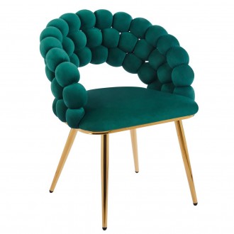 Designerskie krzesło typu Bubble z oparciem z kulek K20-FX, nogi złote