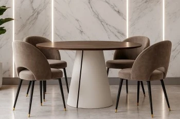 Nowoczesny stół rozkładany na jednej nodze Calma, 120-196 cm