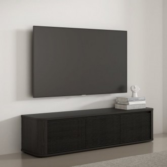 Trzydrzwiowa szafka RTV Breathtaker 170 cm, dąb Cabezone/dąb Czarny
