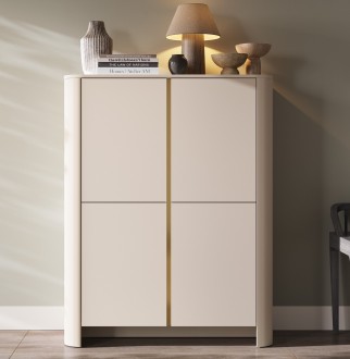 Wysoka komoda zaokrąglona Bari K103 w kolorze kaszmirowym