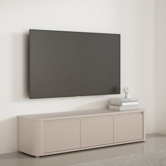 Trzydrzwiowa szafka RTV Breathtaker 170 cm, kolor piaskowy