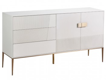 Komoda glamour z szufladami Stilig ST102A w kolorze złamanej bieli