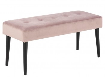 Welurowa ławka Glory Actona z pikowaniem, dusty rose