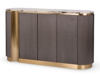 Ryflowana komoda glamour Stilig ST917, grafitowa