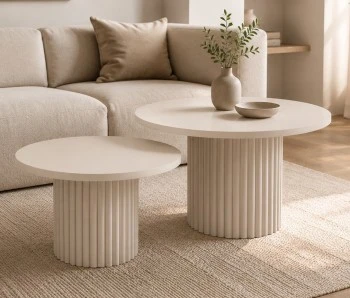 Zestaw okrągłych stolików Pico 2w1 - 75 i 58 cm, podstawa kaszmirowa