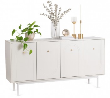 Czterodrzwiowa komoda glamour Marlen 155 cm, kolor kaszmir