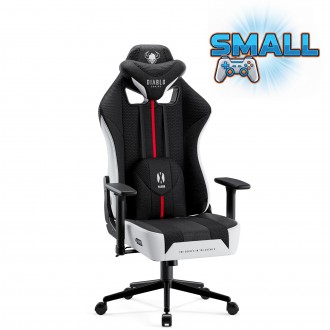 Fotel do grania dla młodzieży Diablo X-Player 2.0 Small Size, kolor biało-czarny