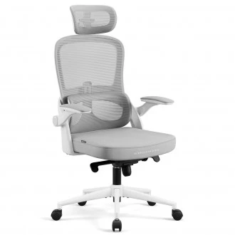 Ergonomiczny fotel do pracy w biurze Diablo V-Light, jasny szary