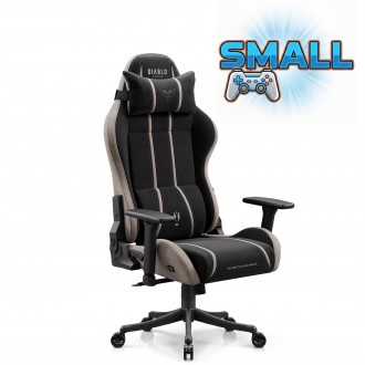 Fotel gamingowy młodzieżowy Diablo X-One Small Size materiałowy, Camel Black