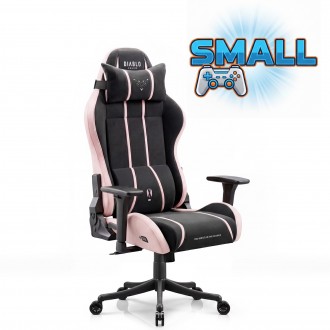 Fotel gamingowy młodzieżowy Diablo X-One Small Size materiałowy, Akira Pink