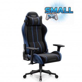 Fotel gamingowy młodzieżowy Diablo X-One Small Size materiałowy, Night Blue