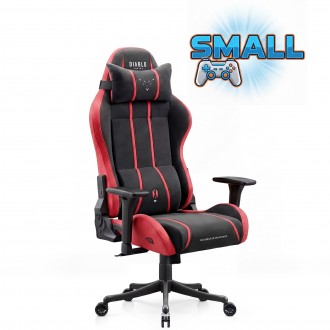 Fotel gamingowy młodzieżowy Diablo X-One Small Size materiałowy, Bloody Mary