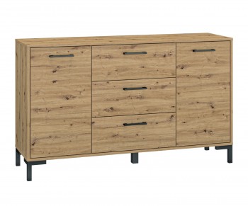 Komoda z szufladami i półkami Nevio 12, dąb artisan