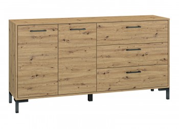 Komoda z szufladami i szafkami Nevio 13, dąb artisan