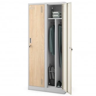 Szafa socjalna czterokomorowa Eco Design Kacper 80x50x180 cm, szary/dąb sonoma