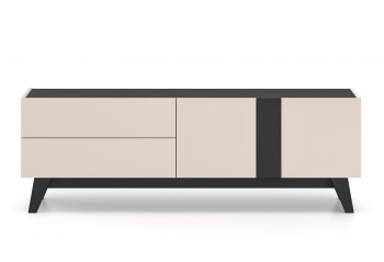 Stolik RTV 160 cm Freshion 05, kaszmir / czarny