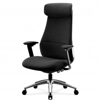 Ergonomiczny fotel biurowy tapicerowany Command, czarna tkanina