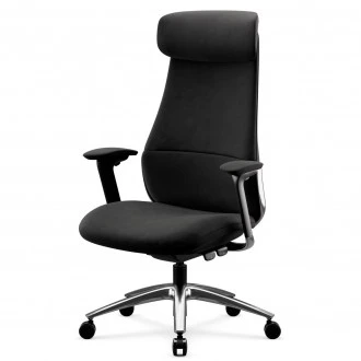 Ergonomiczny fotel biurowy tapicerowany Command, czarna tkanina