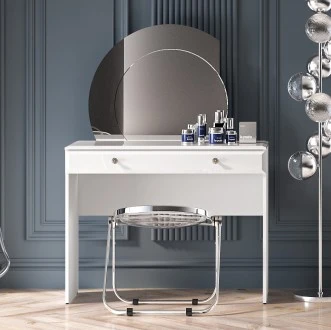 Toaletka z szufladą Glamour 0501, biały połysk