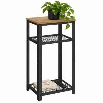 Stolik pomocniczy wysoki loft Faro 03 z 2 półkami, dąb artisan