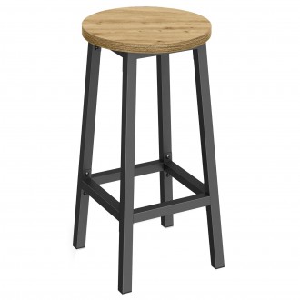 Stołek barowy hoker 65 cm Faro 032 loftowy, dąb artisan