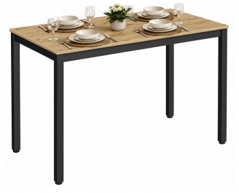 Biurko-stół 2w1 Faro 120x60 cm, dąb artisan, czarne metalowe nogi