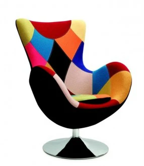 Elegancki fotel wypoczynkowy do salonu Butterfly Patchwork