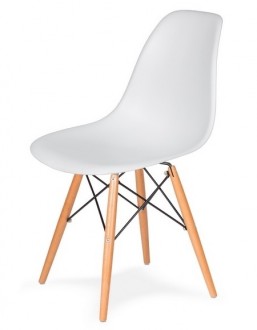 Krzesło DSW do nowoczesnych jadalni na drewnianych nogach