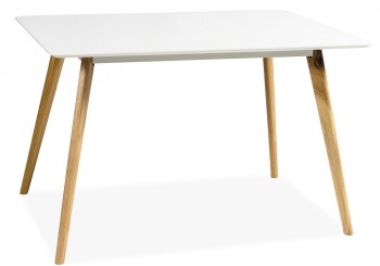 Biały stół na drewnianych nogach Milan 120