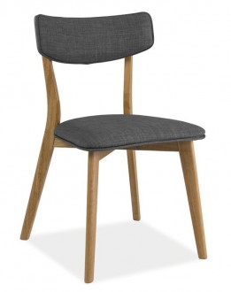 Krzesło Karl z tapicerowanym tkaniną siedziskiem i oparciem