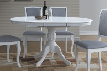 Okrągły biały rozkładany stół Olivia