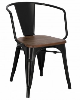 Krzesło Paris Arms Wood sosna orzech insp. Tolix