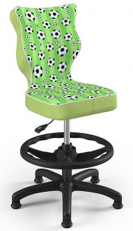 Krzesło dziecięce we wzory Petit Black z podnóżkiem rozmiar 3 (119-142 cm)