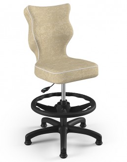 Krzesło dla dzieci z podnóżkiem i stopkami Petit Black
