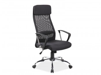 Czarne obrotowe krzesło biurowe Q-345