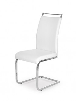 Białe krzesło na płozach z uchwytem K250