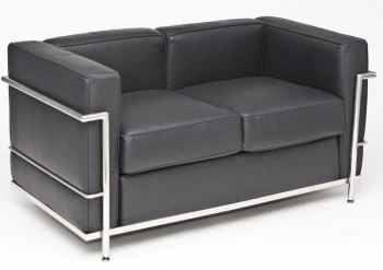 Skórzana sofa dwuosobowa Kubik insp. LC2