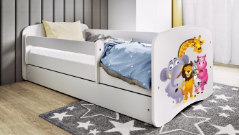 Łóżko dziecięce Babydreams z obrazkiem 140x70 z materacem