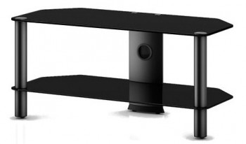 Czarny stolik pod telewizor szklany NEO290 B-BLK