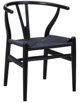 Drewniane krzesło do jadalni Wishbone czarny