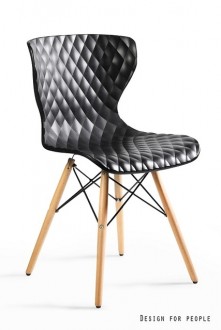 Krzesło na drewnianych nogach Open czarne