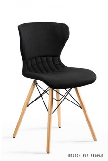 Tapicerowane krzesło na bukowych nogach Soft czarne