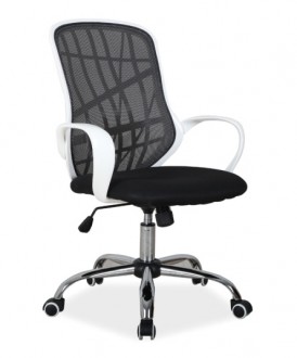 Krzesło biurowe z oparciem z siatki Dexter czarny/biały
