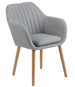 Tapicerowane krzesło z przeszyciami Emilia light grey