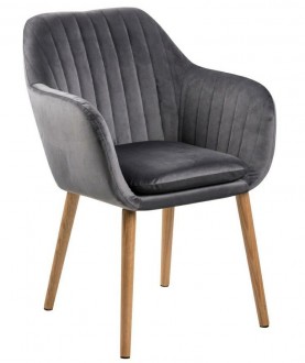 Welurowe krzesło skandynawskie Emilia Velvet dark grey